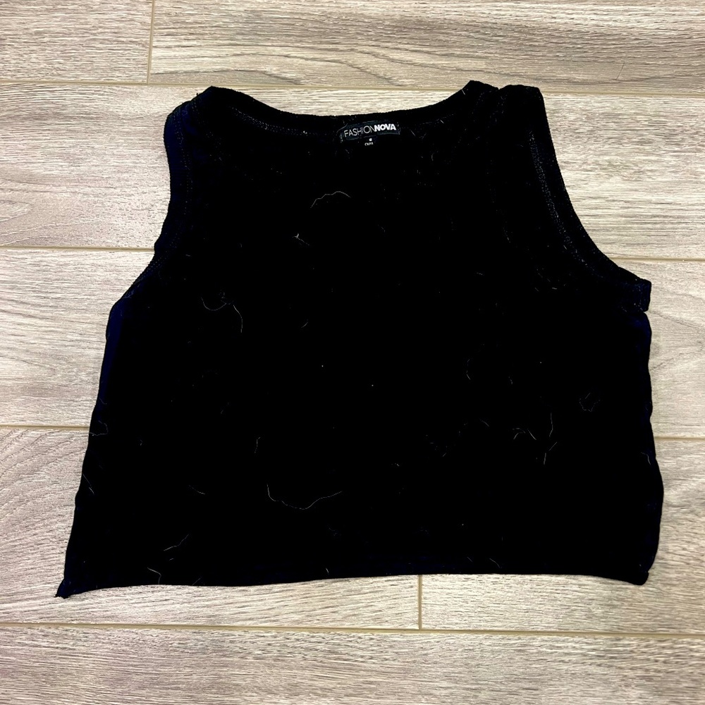 Fashion nova black tank crop top - Picture 1 of 1